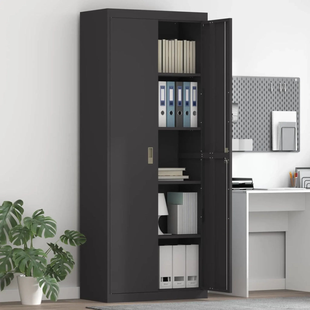 Armadio Nero 80 x 40 x 200 cm Acciaio