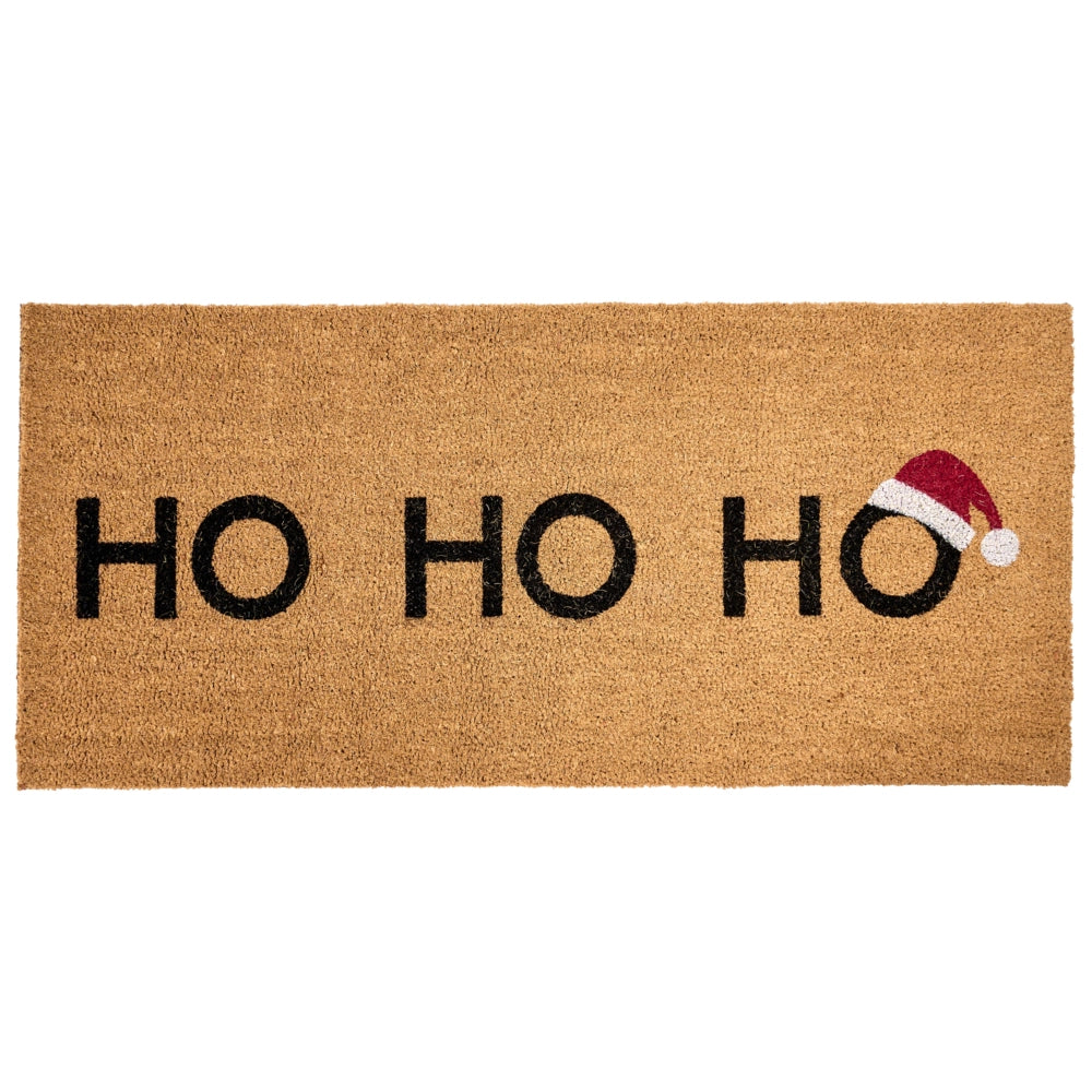 Zerbino in fibra di cocco naturale con fondo in gomma 55 x 120 cm Xmas Christmas Merry Christmas Motivo festivo Antiscivolo