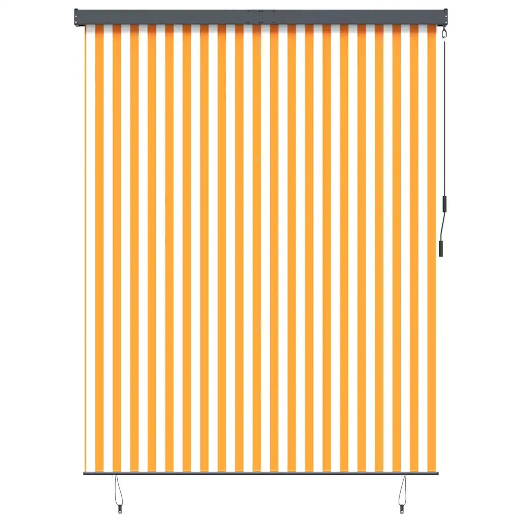 vidaXL Tenda a Rullo Esterna Arancione e bianco 220 x 250 cm Tessuto