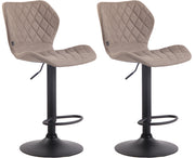Set 2 sgabelli bar Cork in tessuto Tortora,nero