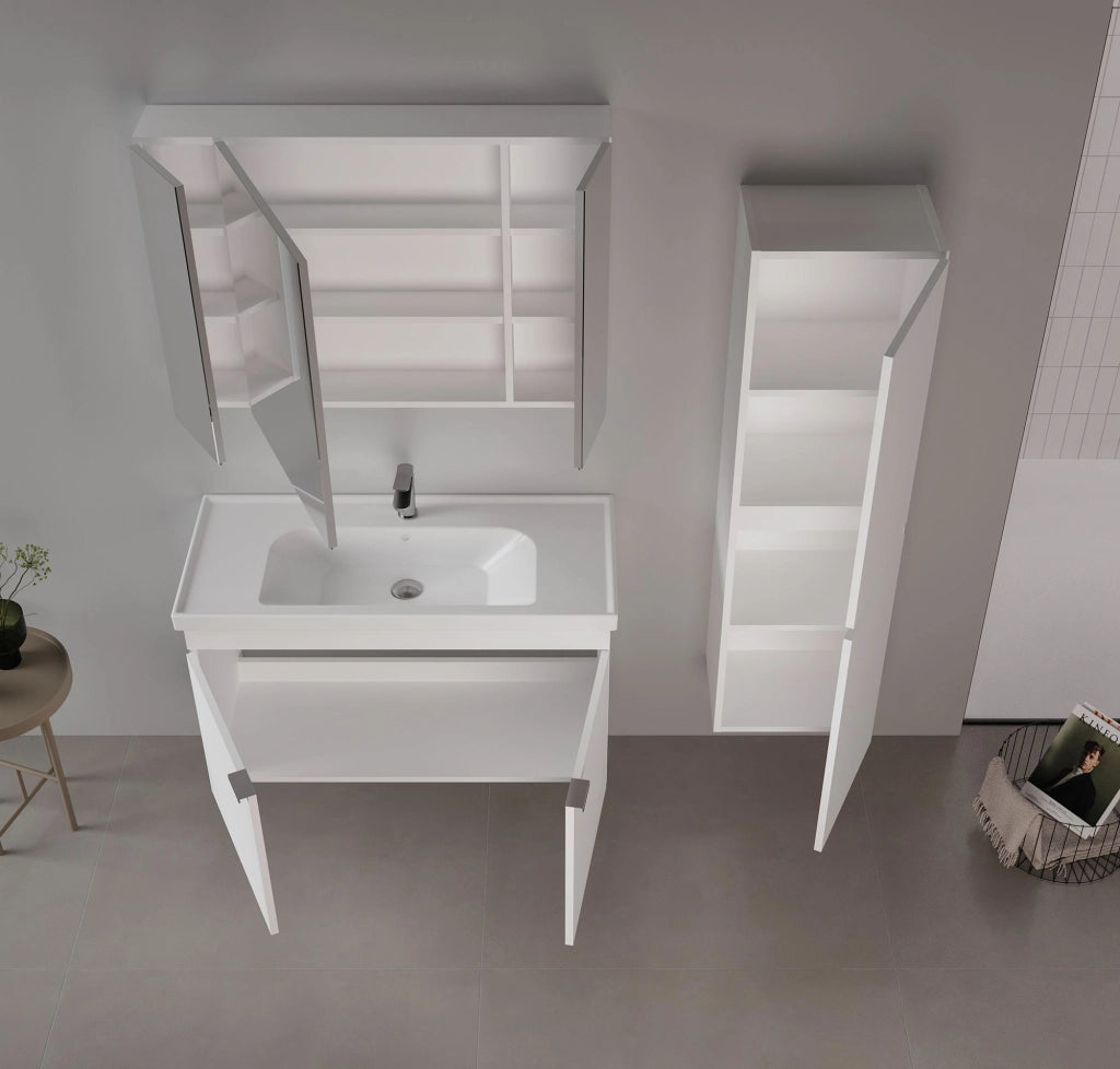 Mobile lavabo "Desna 100" - 100 x 45 x 58 cm - Bianco opaco