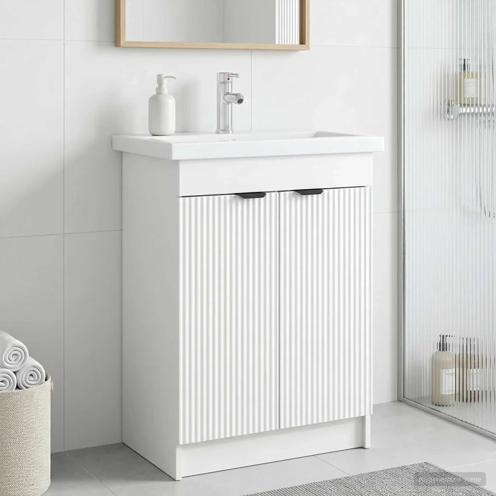 Mobiletto da bagno sotto il lavello Bianco 56 x 37,5 x 81 cm