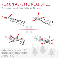 Albero di Natale Innevato 150 cm con 263 Rami e 120 Luci LED Bianco Caldo Verde