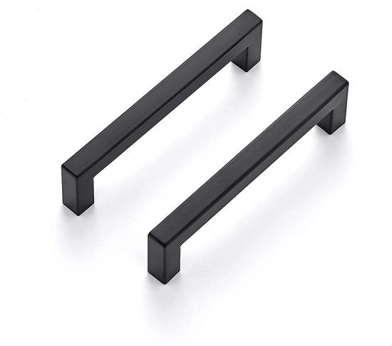 Kit di 2 maniglie per armadi a muro in materiale opaco, maniglie per armadi a muro in alluminio nero, maniglie per armadi a muro (distacco: 320 mm) - 320mm