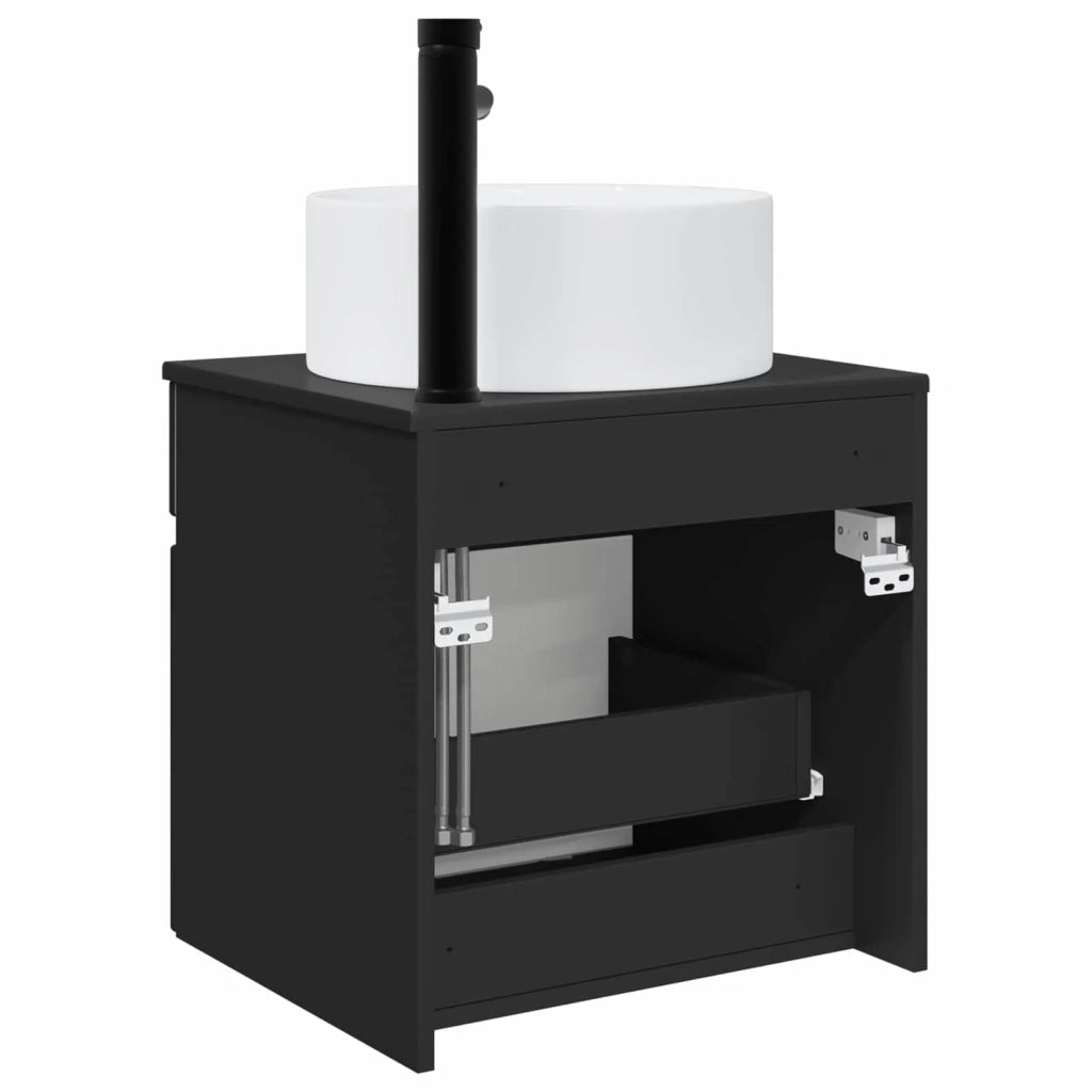 Mobile lavabo da parete Nero 49 x 44,5 x 65,5 cm