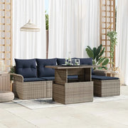 Set Divano da Giardino con cuscino 6 pcs Grigio polyrattan