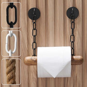 Supporto per carta igienica in mango senza forare - nero | supporto per carta igienica per bagno | supporto per carta igienica in legno con design nero Supporto per carta igienica