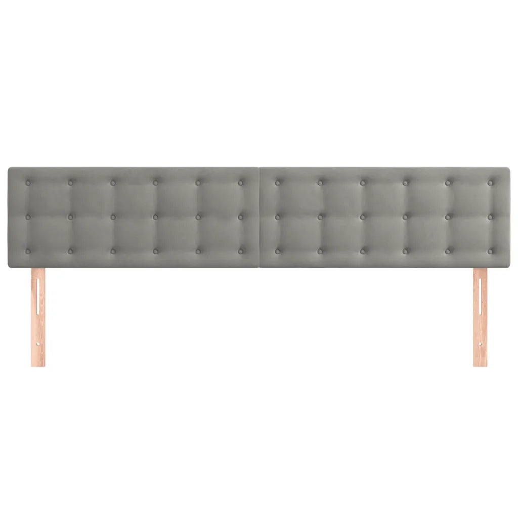 Testiera Grigio Chiaro 200x5x78/88 cm in Velluto 346530