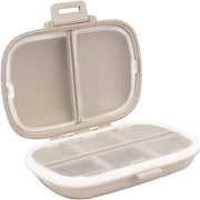 Porta medicinali da 8 compartimenti, porta medicinali portatile per vitamine, piccola porta medicinali, organizzatore per medicinali da tasca (kaki)