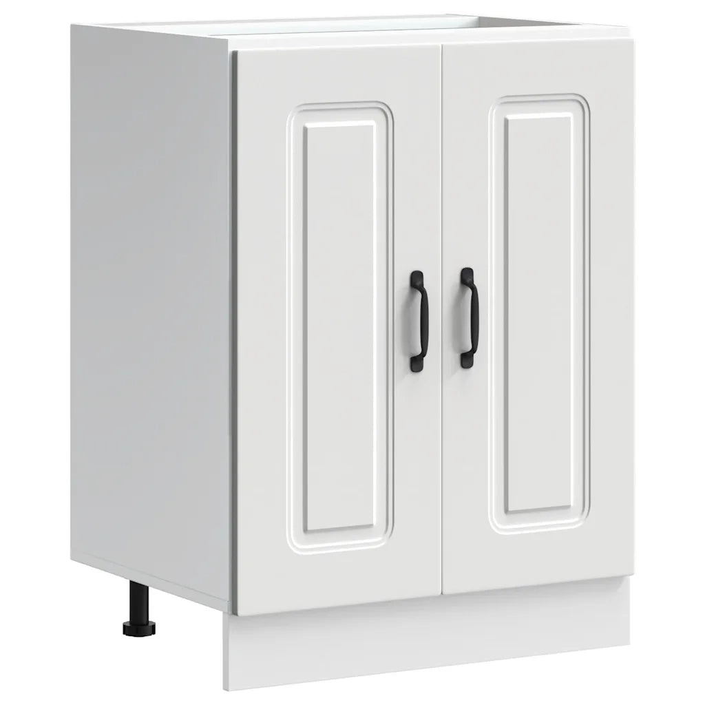 Mobile base lavello-Armadietto da bagno Kalmar Bianco 60x46x81,5 cm in Truciolato