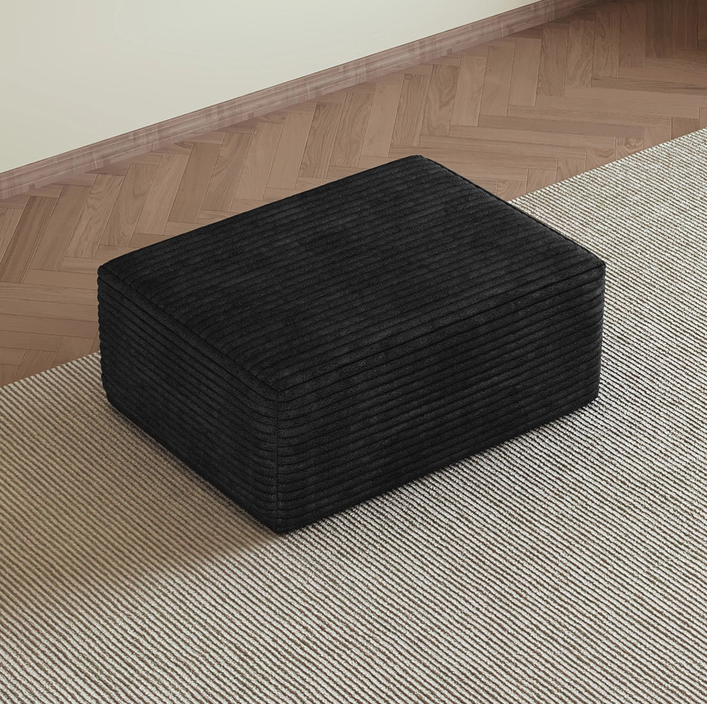 OTTOMAN Nero in tessuto 100 cm
