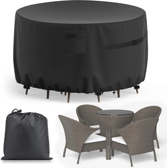 Copertura per mobili da giardino rotondi 128 x 71 cm - Resistente al freddo invernale, Impermeabile, Resistente alle scalfitture, Antisole