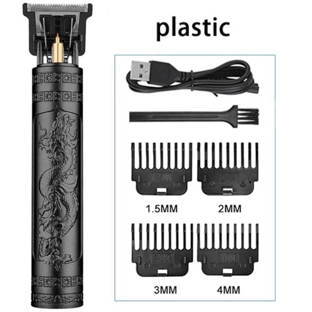 Trade Shop - Tagliacapelli Rasoio Elettrico Ricaricabile Regolabile Taglia Barba Capelli Prof - Nero
