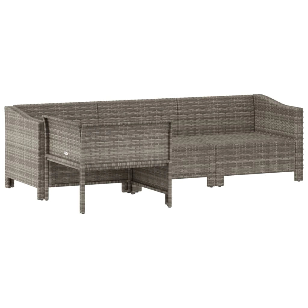 Set di mobili da giardino per esterni 4 pezzi con cuscini resina intrecciata grigia 02_0016154