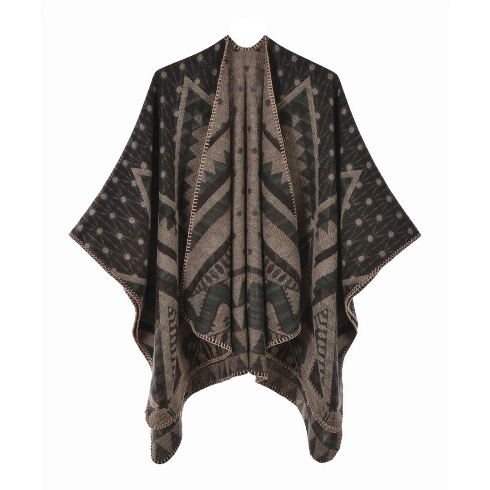 Elegante scialle a mantella diviso, scialle retr¨° e semplice