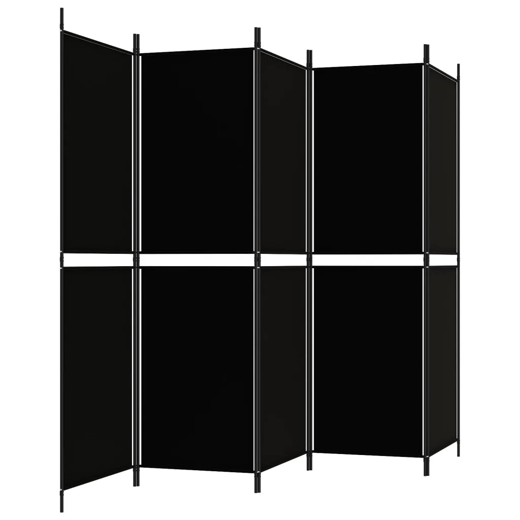 Divisorio a 5 Pannelli Nero 250x180 cm in Tessuto cod mxl 65262
