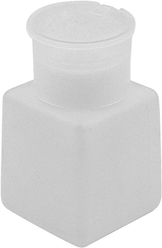 Due pompe a pressione anti-static per bottiglie da 100ml - contenitore chiuso in plastica quadrata