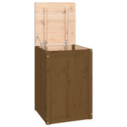 Contenitore per la biancheria 44 x 44 x 66 cm in legno massello di pino marrone miele 02_0006213