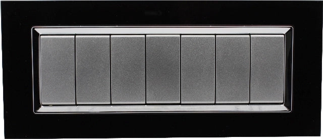 Placca Plexi 7M Moduli 506 Nera Plexiglass Compatibile con Bticino Living