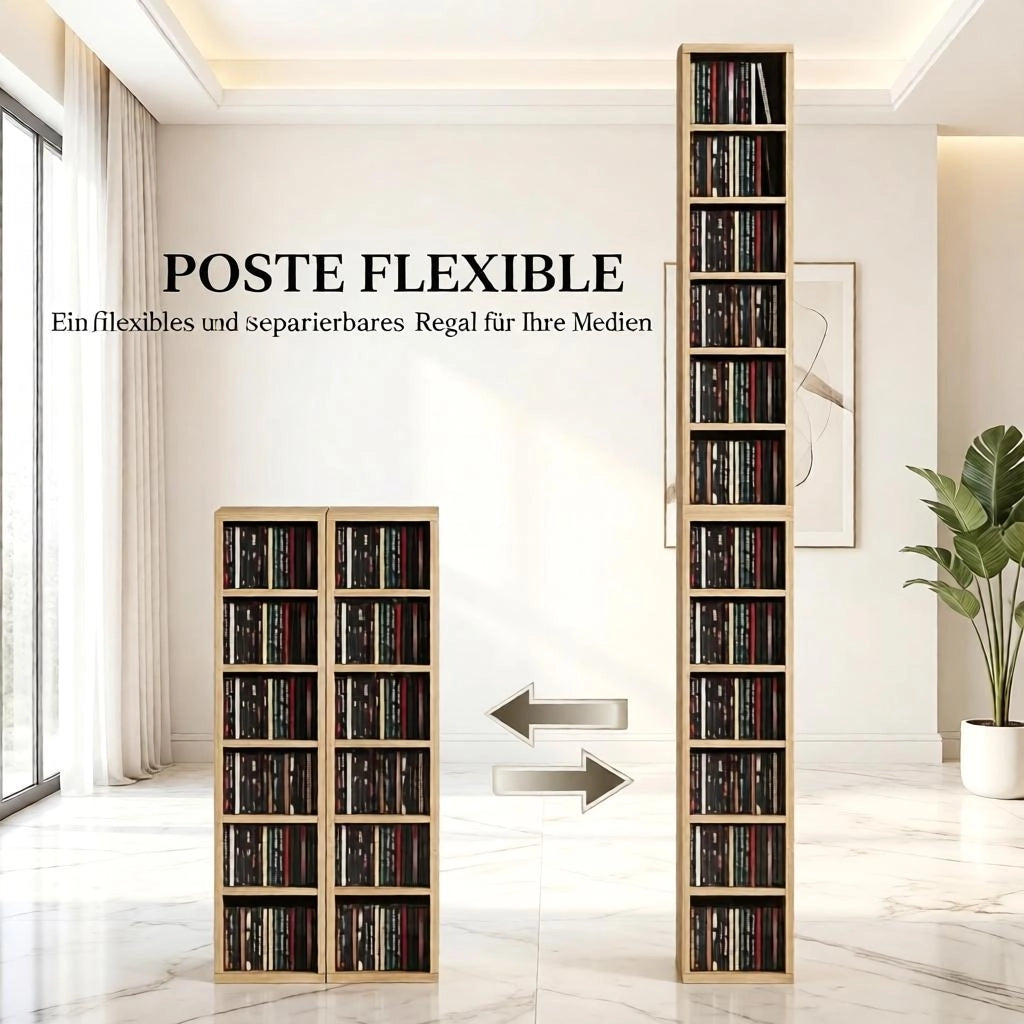 SCAFFALE CD Set da 2 pezzi 21 x 22,5 x 88,5 cm Rovere