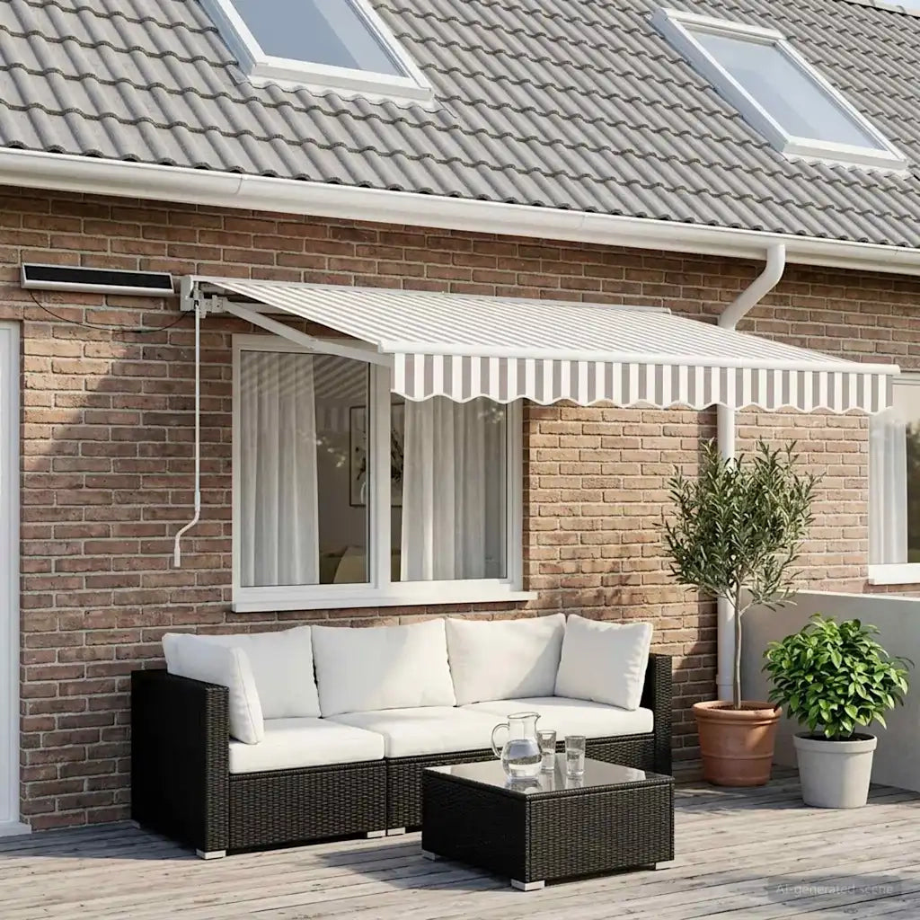 Tettuccio Elettrico Retrattile Grigio chiaro e bianco 3 x 2 m 3425670