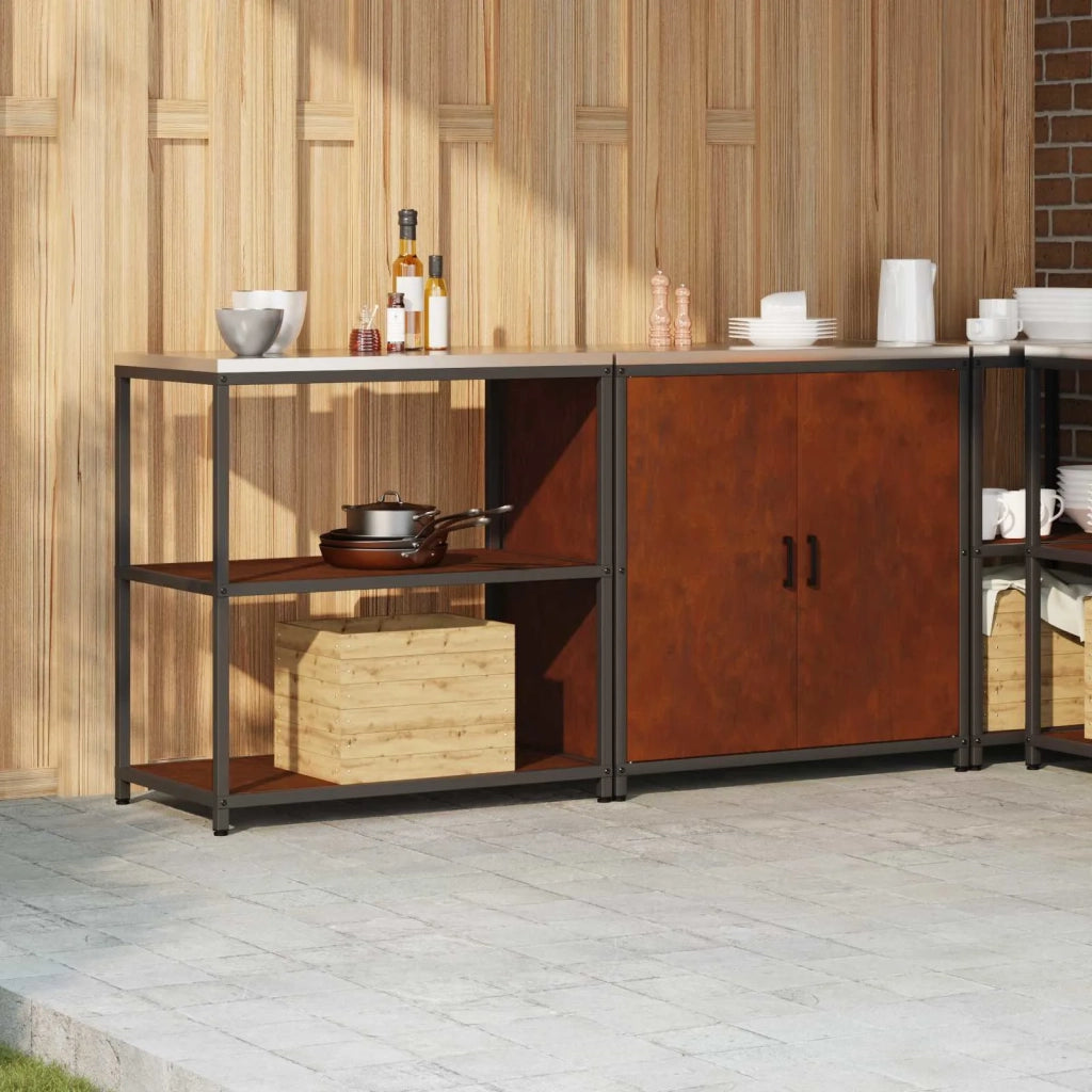 Set di Stoccaggio per Cucina con lo scaffale 2 pcs Ruggine