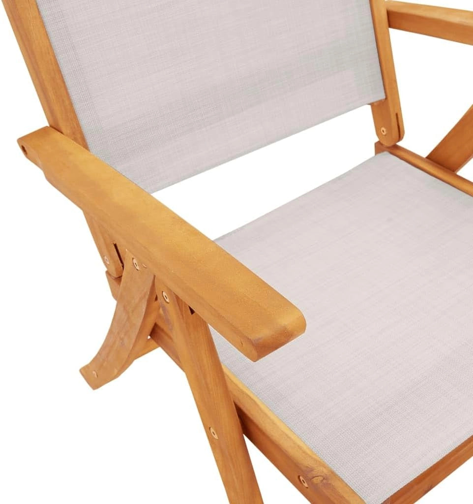 Set da pranzo da giardino 9 pezzi in legno massello di acacia e textilene, set tavolo e sedie da giardino, tavolo terrazza esterna e sedie, set terrazza, mobili da giardino esterno - 3279291