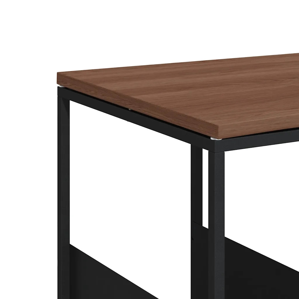 Tavolino Nero 55x36x59,5 cm Legno Multistrato 343104