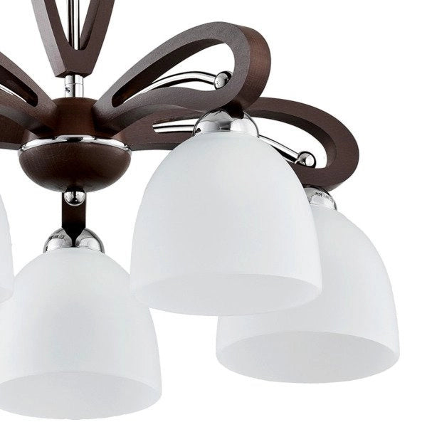 Lampadario Alfa Gracja Vigo legno scuro 5xE27 dimmerabile