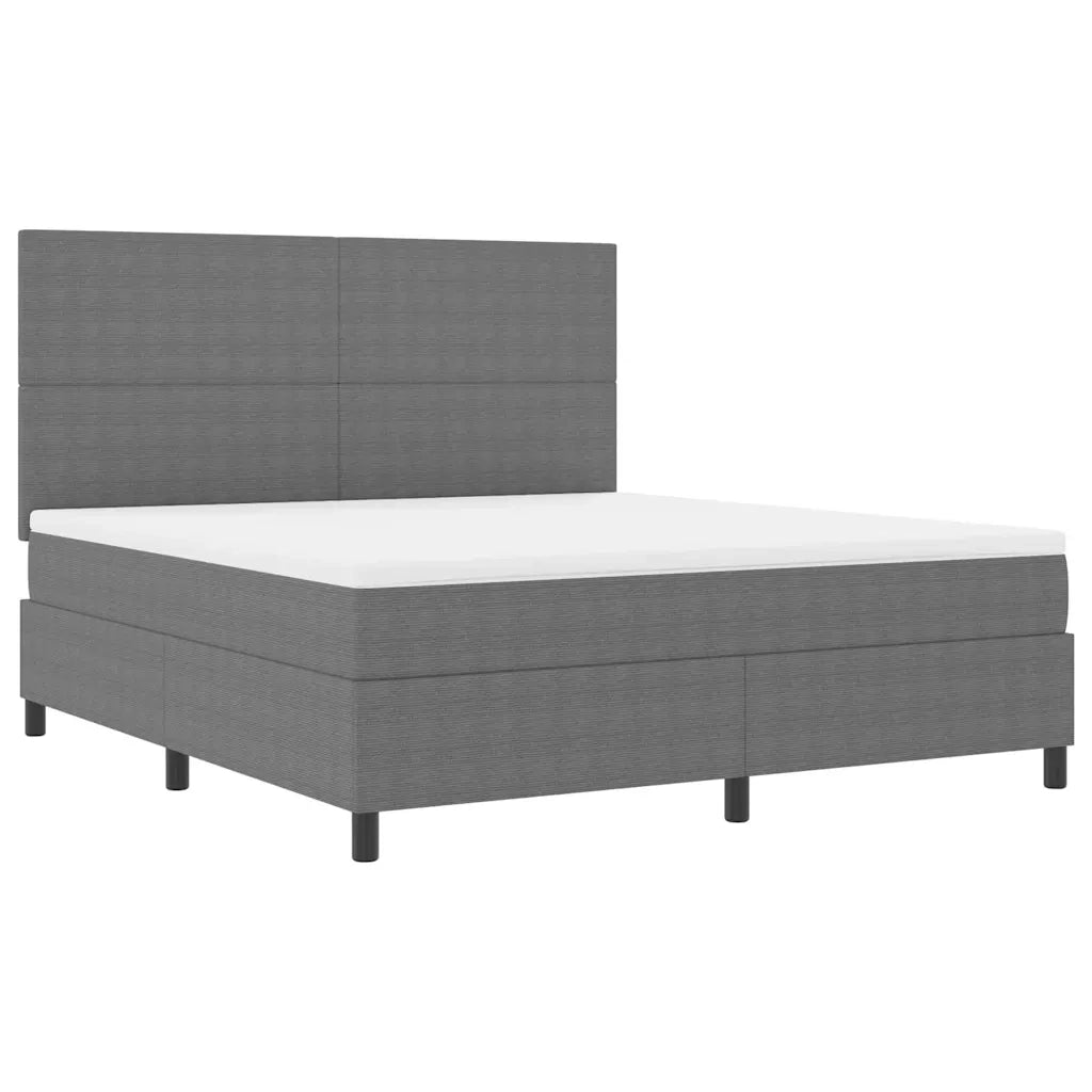 Letto a molle con testiera Grigio chiaro e bianco 180 x 200 cm 3337567