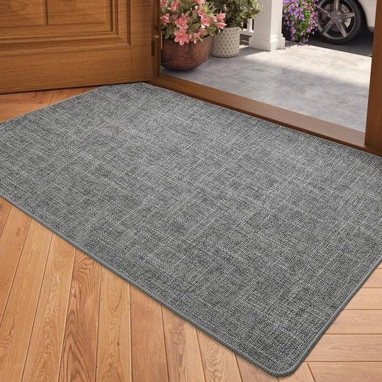 Tappeto di ingresso 44x75 cm Grigio Antiscivolo Lavabile Assorbente - Tappeto di ingresso con profilo basso