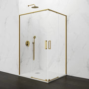 Box doccia angolare TWENTY apertura al vertice 80x70 cm (75-80/65-70) oro vetro trasparente