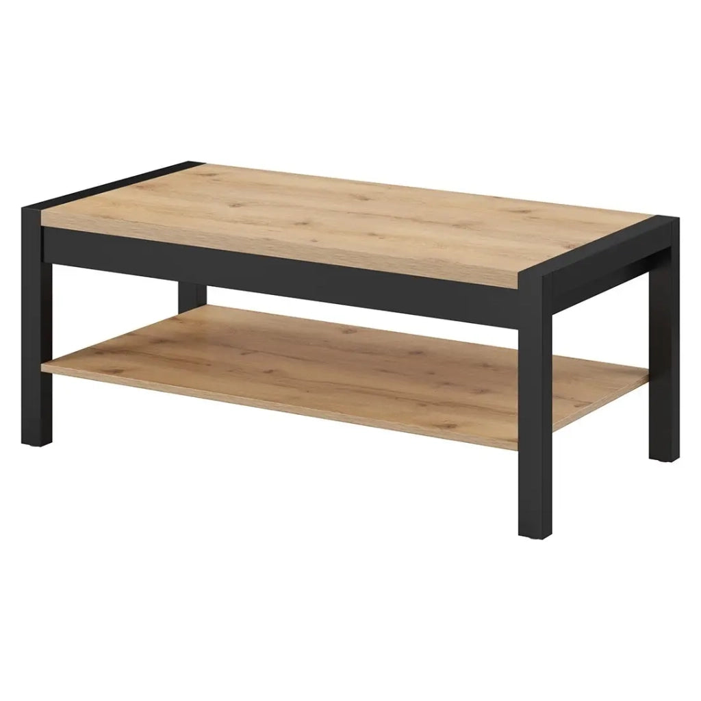 Set di 6 mobili da soggiorno collezione TIVORA. Colore rovere e nero.