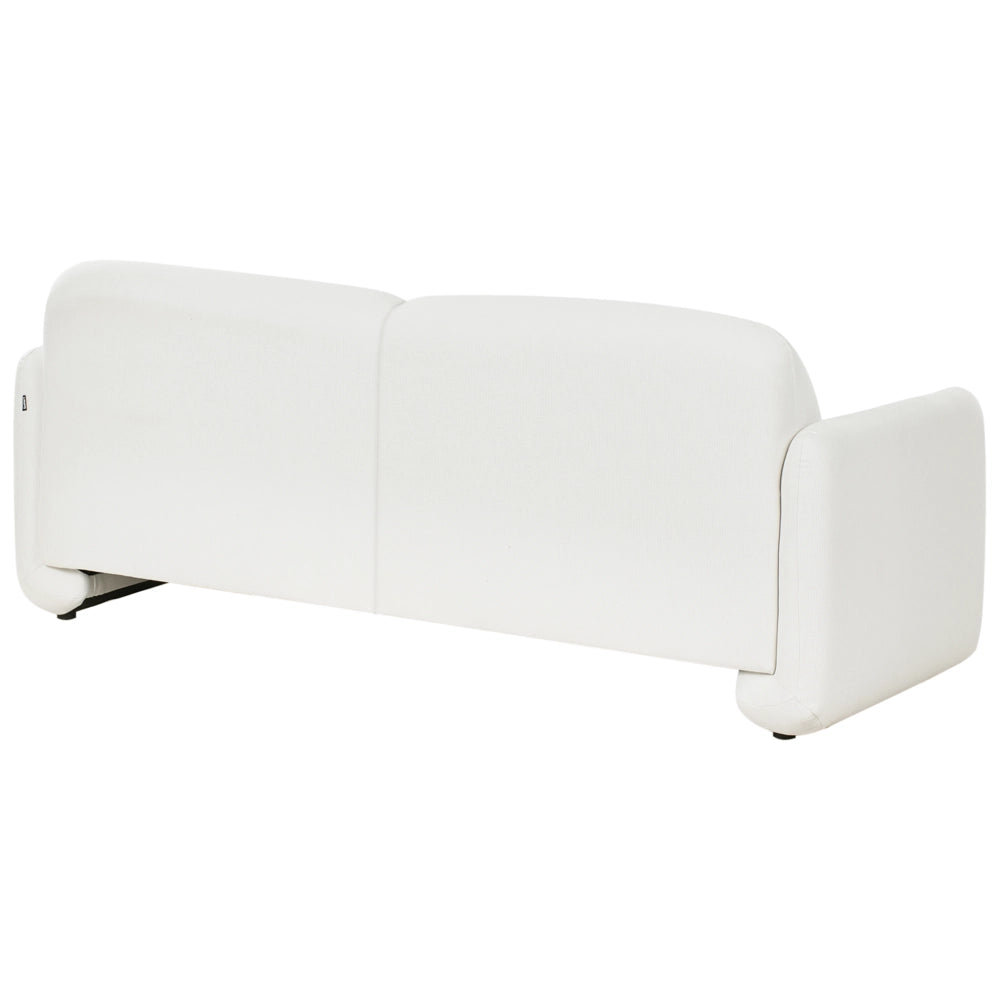 Set da salotto in tessuto divano 3 posti poltrona poliestere imbottitura ampio schienale braccioli mobili da salotto retrò bianco