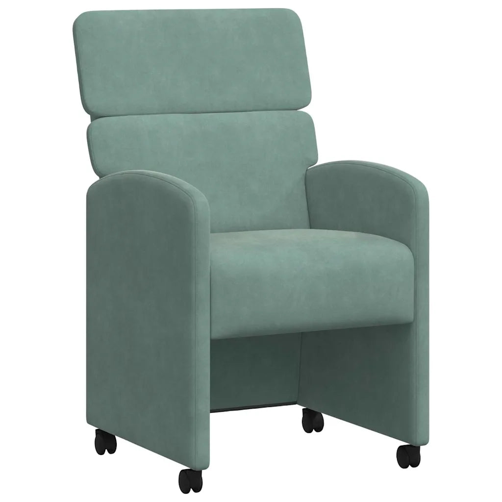 Sedie da Pranzo con Ruote 2 pcs verde mare 58 x 65 x 98 cm