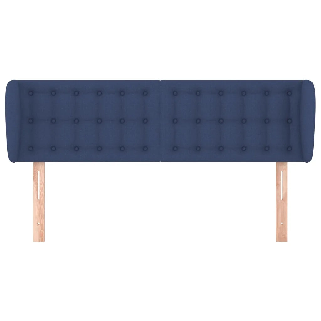 Testiera | Testata ad Orecchio Blu 147x23x78/88cm in Tessuto