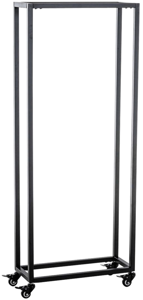 Portalegna per Camino HETTA in Acciaio Inox nero,25x40x150 cm