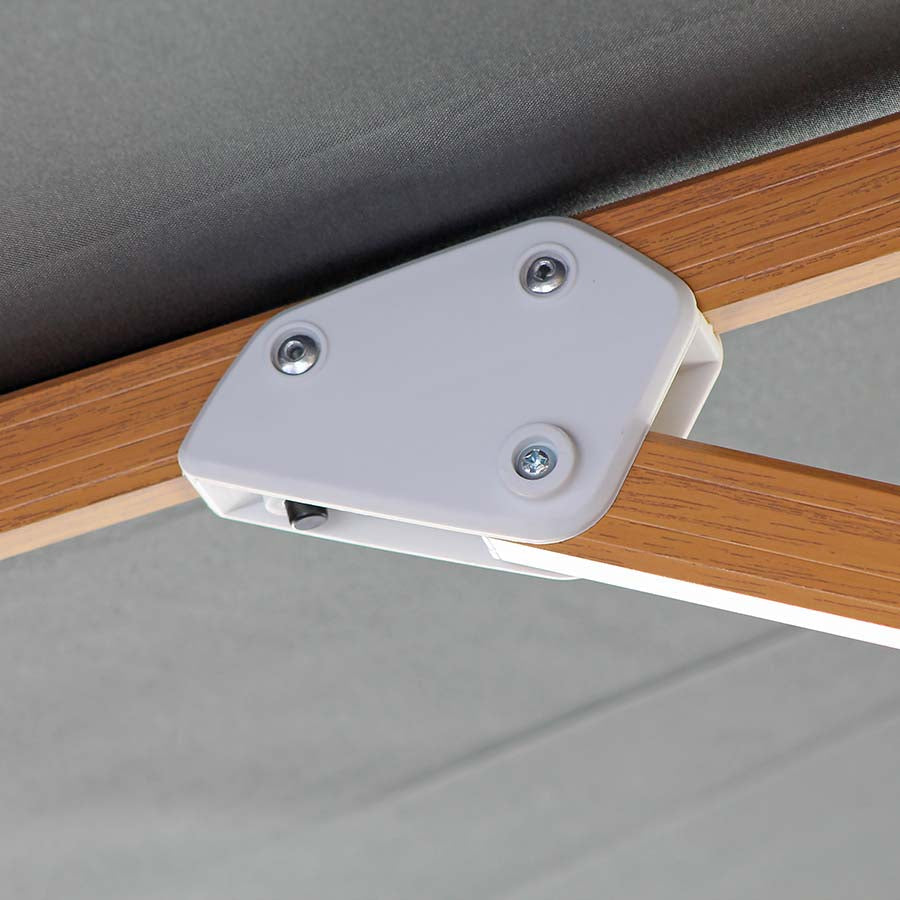 Ombrellone da Giardino Decentrato 4x4m Roma Wood nero