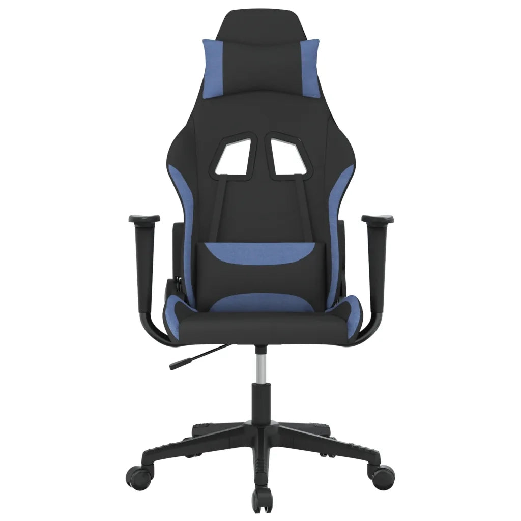 vidaXL Sedia da Gaming Nero e Blu in Tessuto