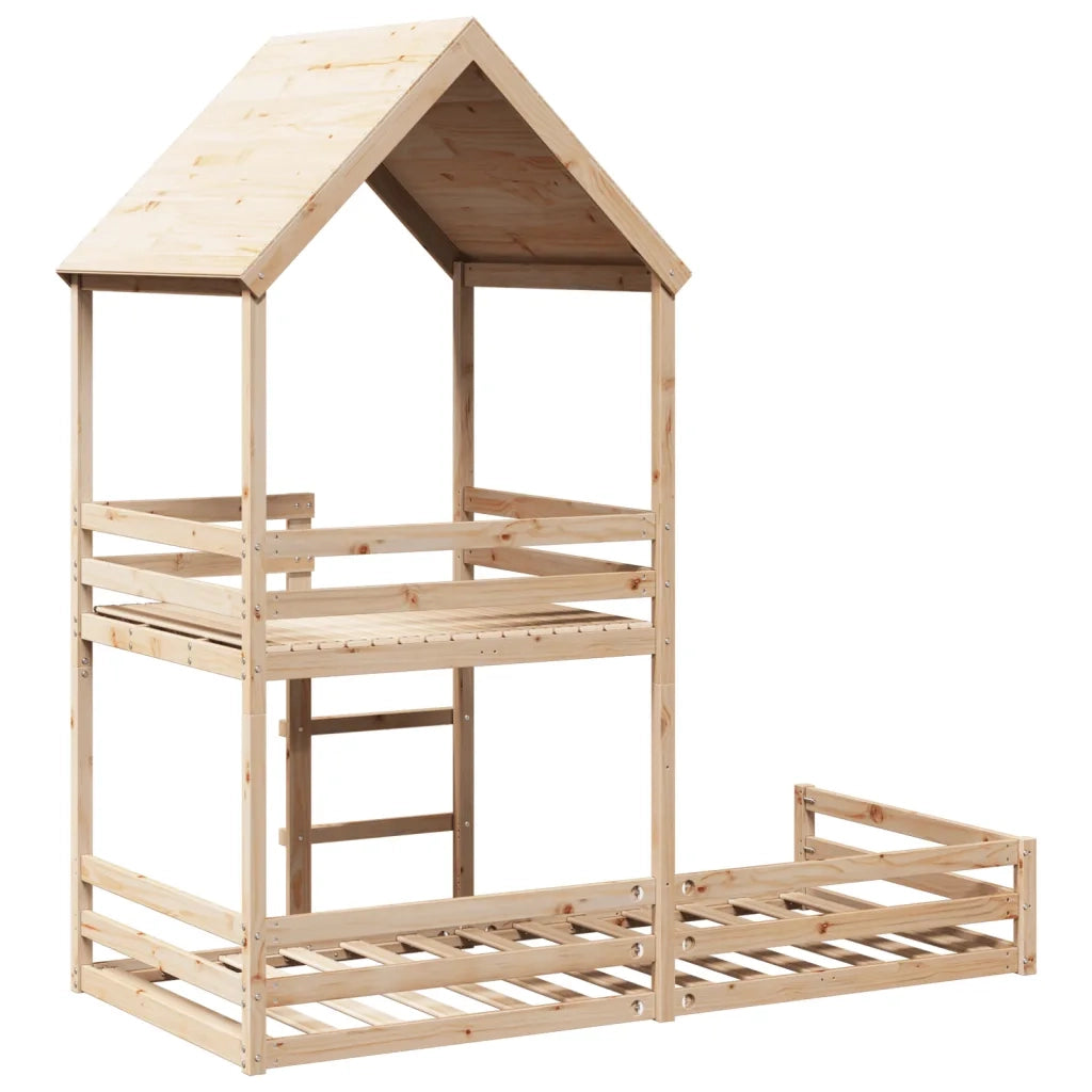 Letto a Castello senza Materasso 90x200cm Massello Pino
