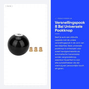 Attacco universale per cambio manuale 8 velocità - Pomo di cambio universale - Manubrio per cambio manuale - Nero - Design pallamano - Adatto per cambi manuali e automatici...