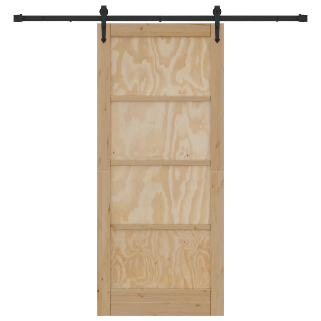 Porta scorrevole ORKDAL Naturale e Nero 86 x 198,5 cm