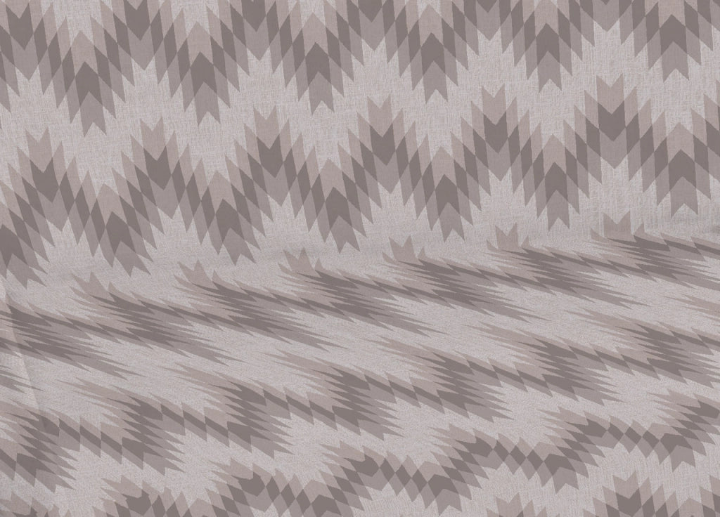 Telo Arredo Multiuso Linea Pensieri Delicati In 100% Cotone Dis Zig Zag 7672 - Singolo - Beige