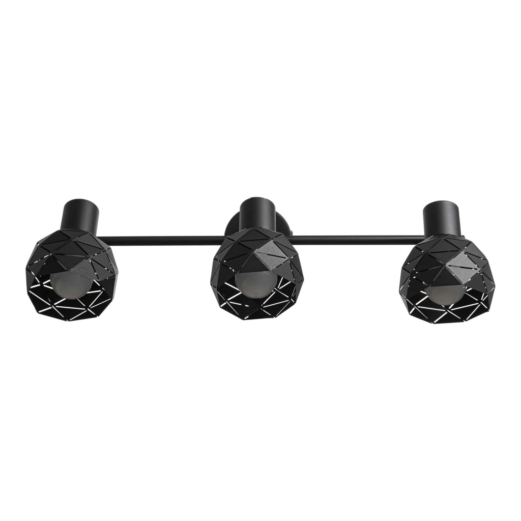 Faretto da parete Reus 3xE14 nero in metallo Light Prestige