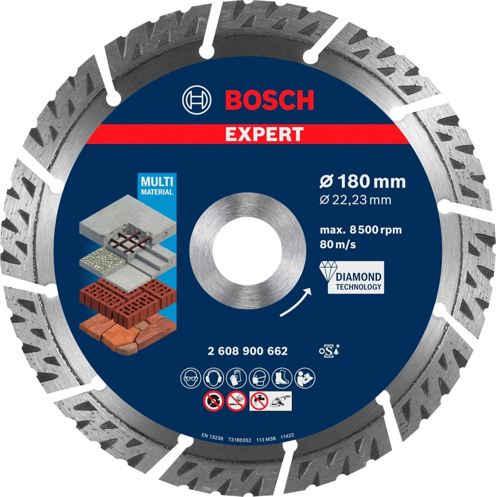 Bosch Professional 1x Dischi diamantati Expert MultiMaterial (per Calcestruzzo, Ø 125 mm, accessorio Smerigliatrice angolare piccola)
