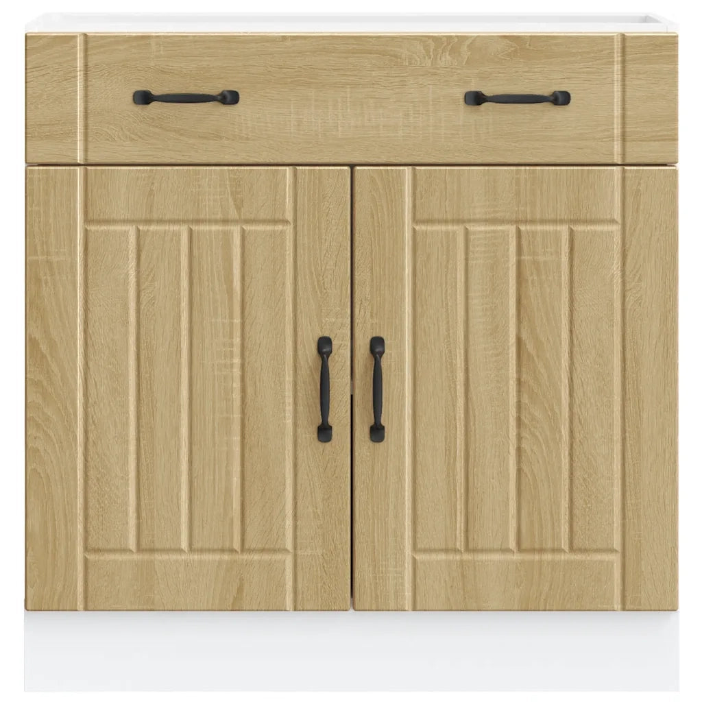 Base da Cucina-Mobile Base da Cucina Lucca Rovere Sonoma in Legno Multistrato 807964