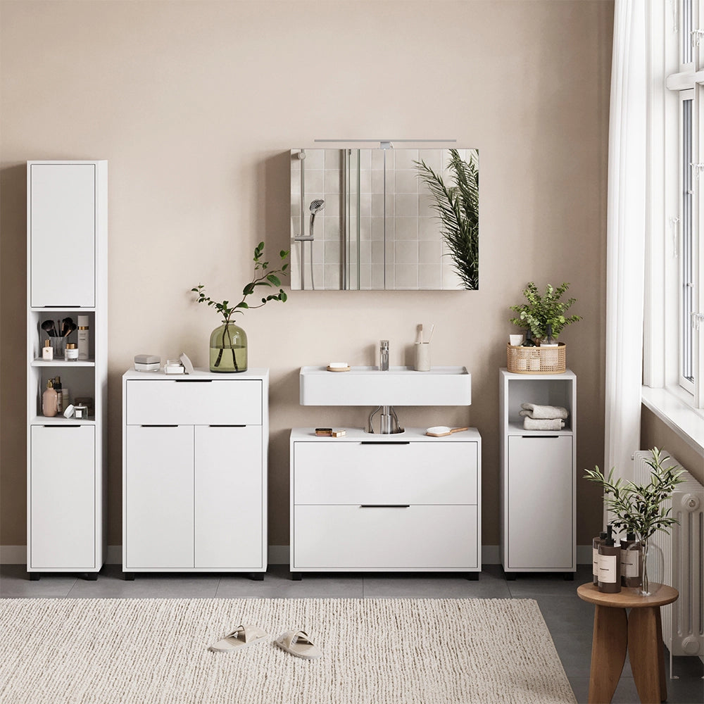 Vicco Set di mobili da bagno Bianco 5 parti