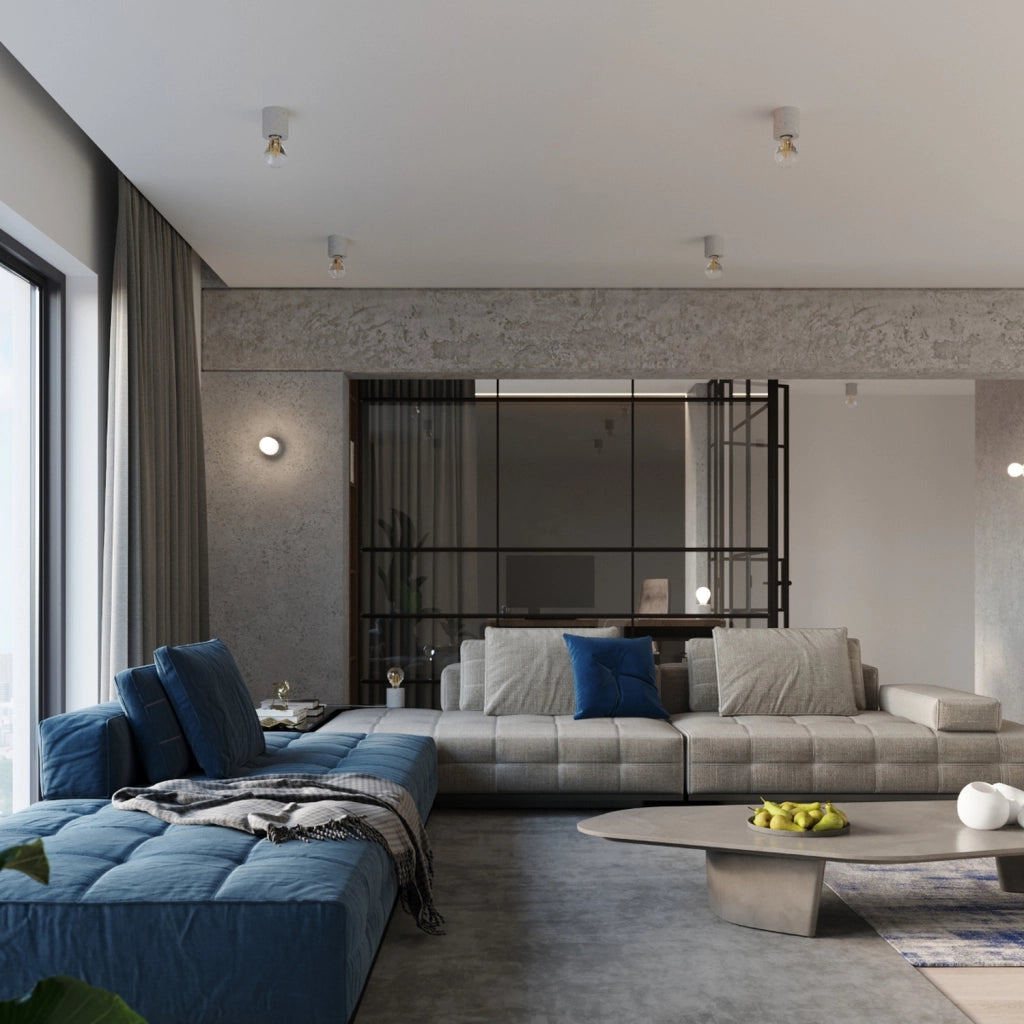 Spot soffitto DUARTE cemento grigio E27 orientabile Pure Lume