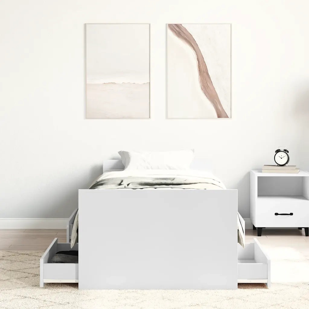 Giroletto con Testiera e Pediera Bianco 100x200 cm 3203796