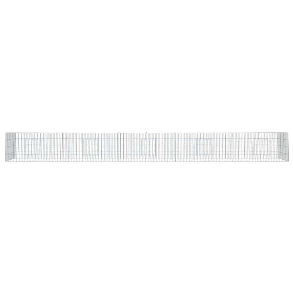 Gabbia per conigli con 5 pannelli 541 x 109 x 54 cm ferro zincato argento 02_0041692